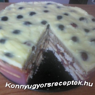 Meggyes pudingos torta